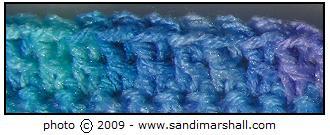 ocean multicolor yarn crocheted in double crochet