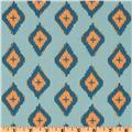 Annette Tatum Boho Karma Sea Blue sewing fabric blue peach colors