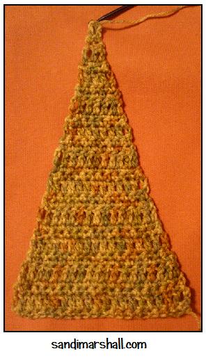 Made with multicolor yarn in the Even Taller Crocheted Triangle set of instructions
